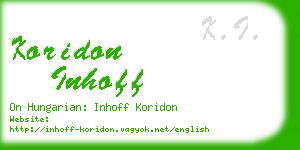 koridon inhoff business card